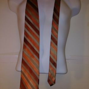 Antonio Fellini Men's Brick Orange & Gold Necktie